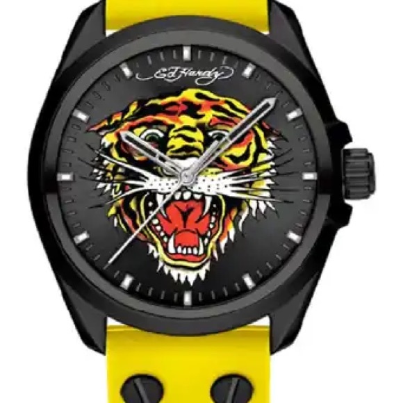 Ed Hardy Black & Yellow Tiger Face NWT in box! Unisex 🐯 - Picture 1 of 5